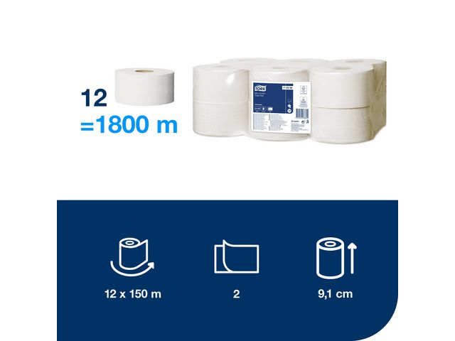 Toalettpapper TORK Uni T2 2-lag 12/fp
